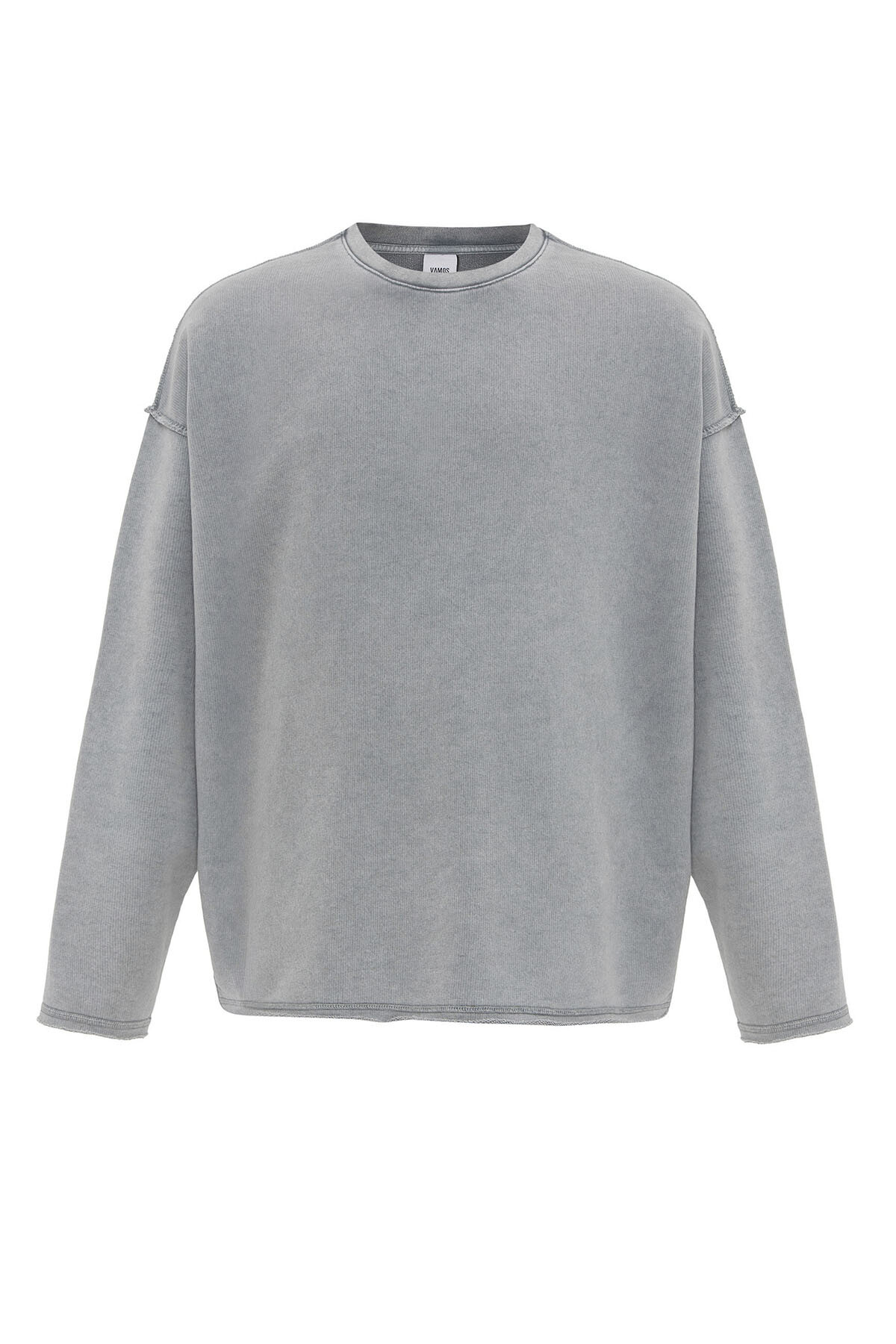 YIKAMALI SIRT DETAYLI OVERSIZE SWEATSHIRT GRİ