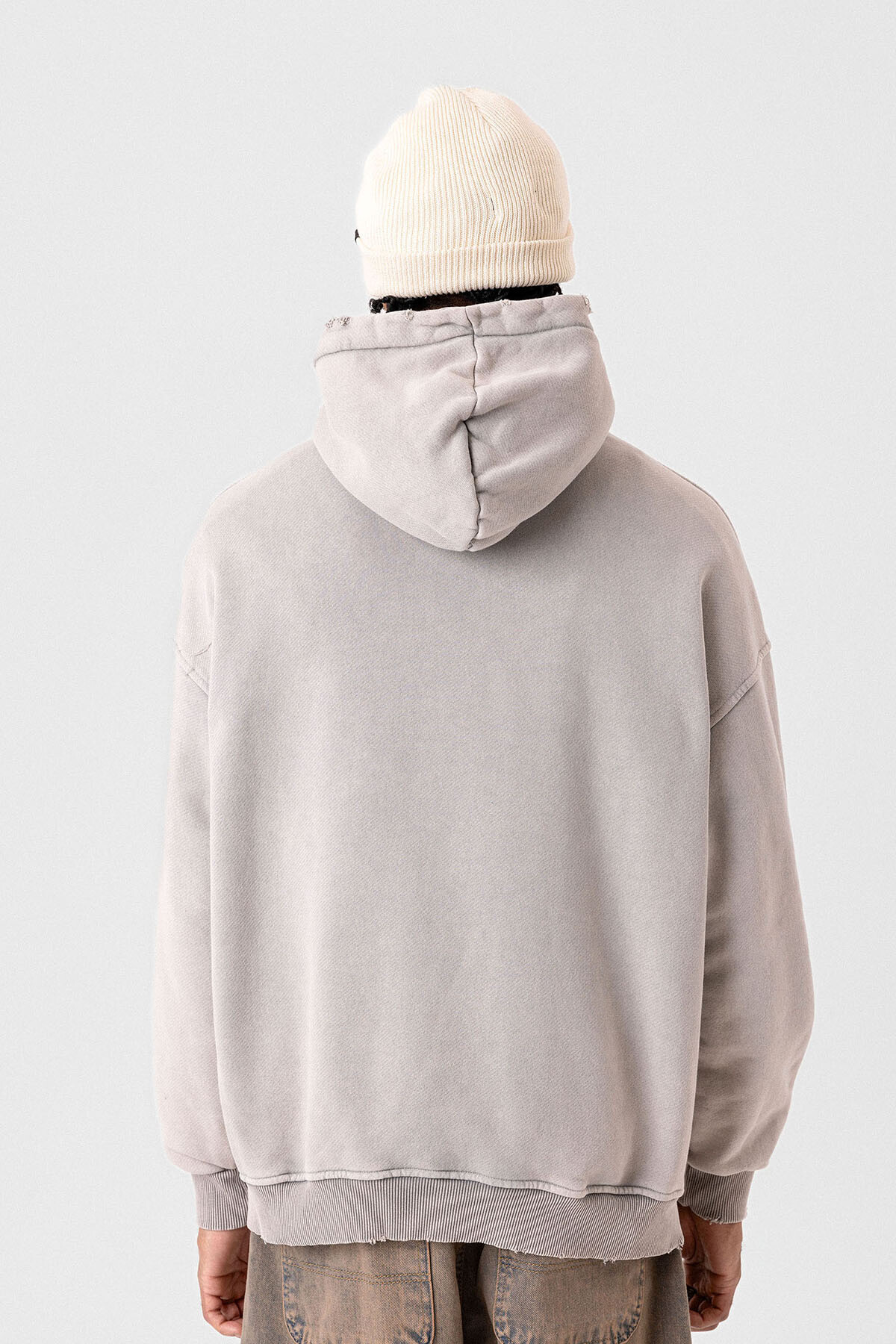 YIRTIK DETAYLI OVERSIZE SWEATSHIRT TAŞ